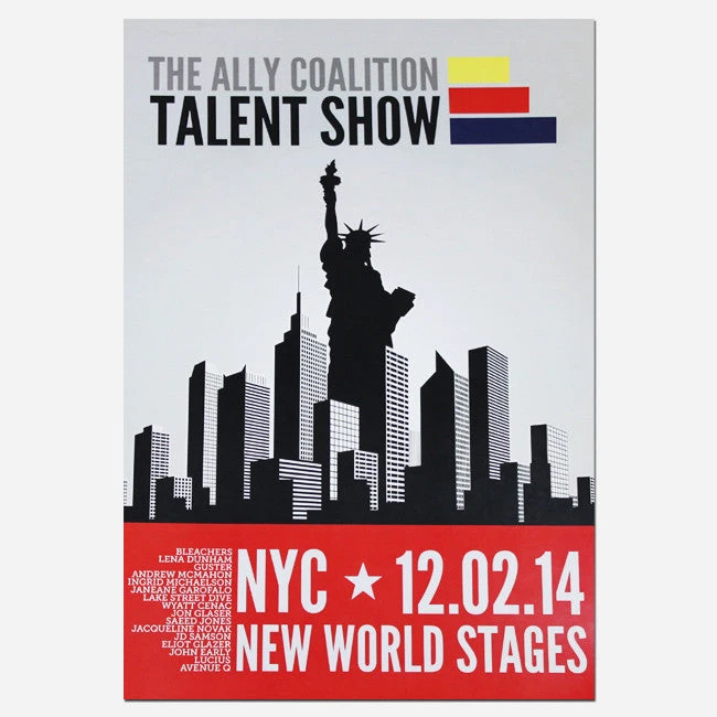 The Ally Coalition New Merch TAC Talent Show NYC 16" X 11" Poster 1 The Ally Coalition New Merch TAC Talent Show NYC 16" X 11" Poster