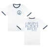 Tori Amos I Believe In Peace Bitch Navy Ringer T-Shirt New Merch