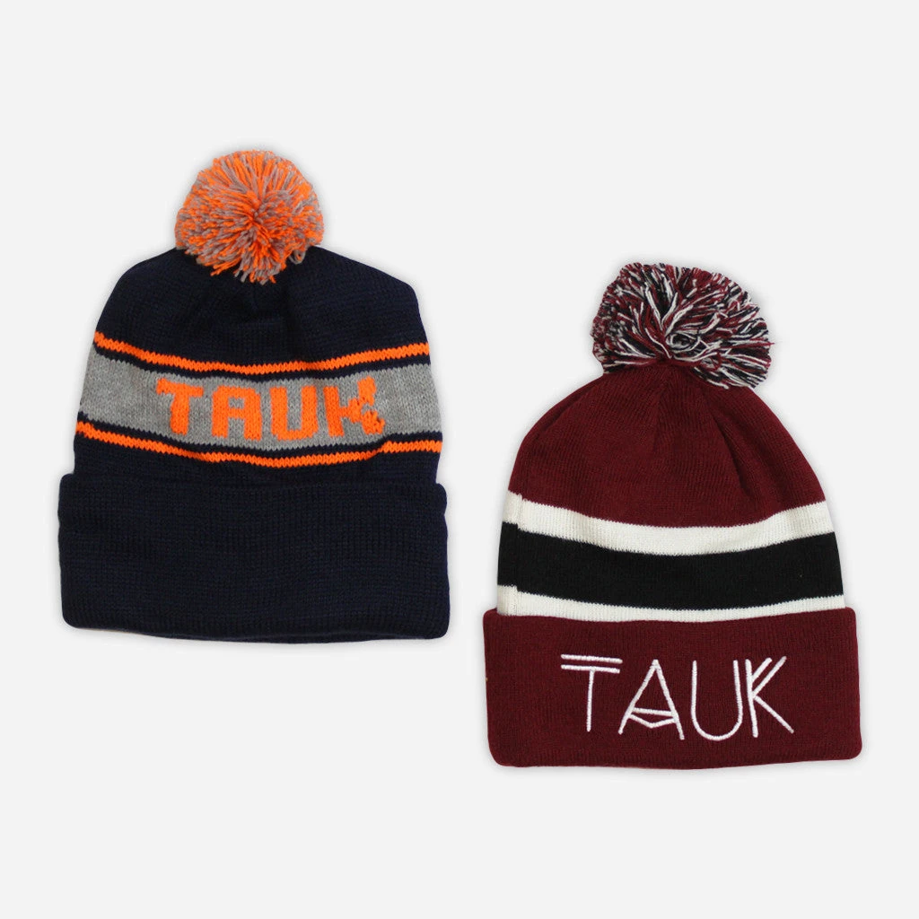 TAUK Logo Pom Beanies New Merch 1 TAUK Logo Pom Beanies New Merch