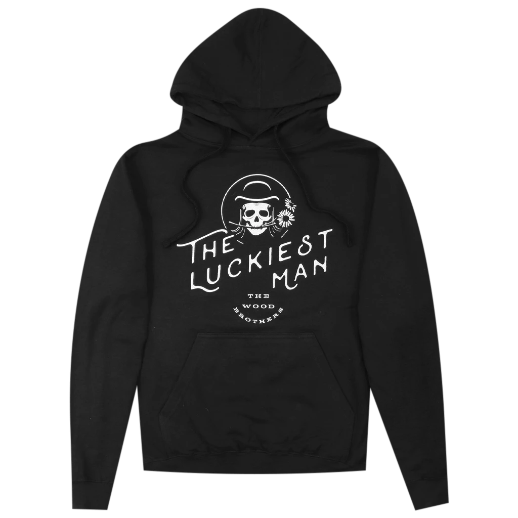 The Wood Brothers New Merch Luckiest Man Black Hoodie 1 The Wood Brothers New Merch Luckiest Man Black Hoodie