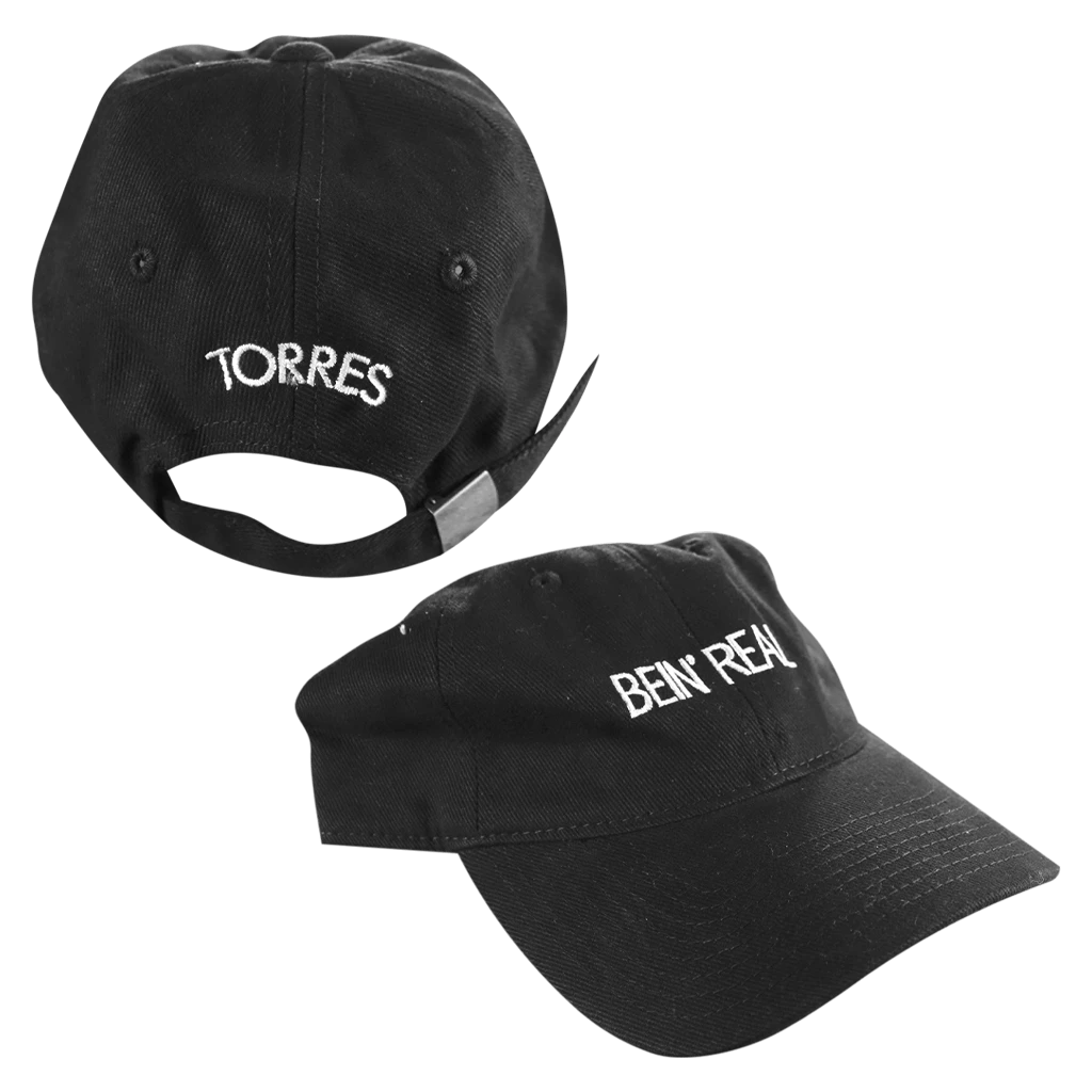 Torres Bein' Real Black Dad Hat New Merch 1 Torres Bein' Real Black Dad Hat New Merch