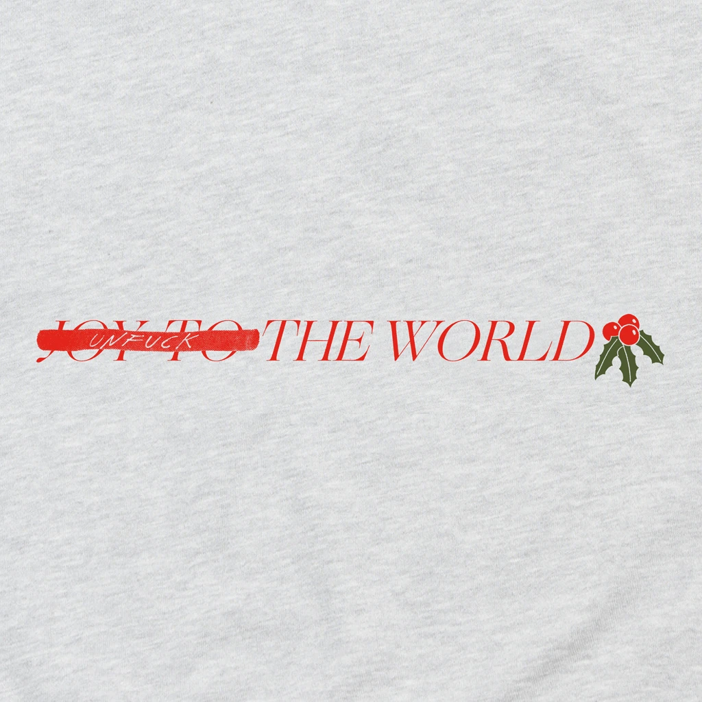 Angel Olsen UNFUCKTHEWORLD Holiday Heather Grey Sweatshirt New Merch 2 Angel Olsen UNFUCKTHEWORLD Holiday Heather Grey Sweatshirt New Merch