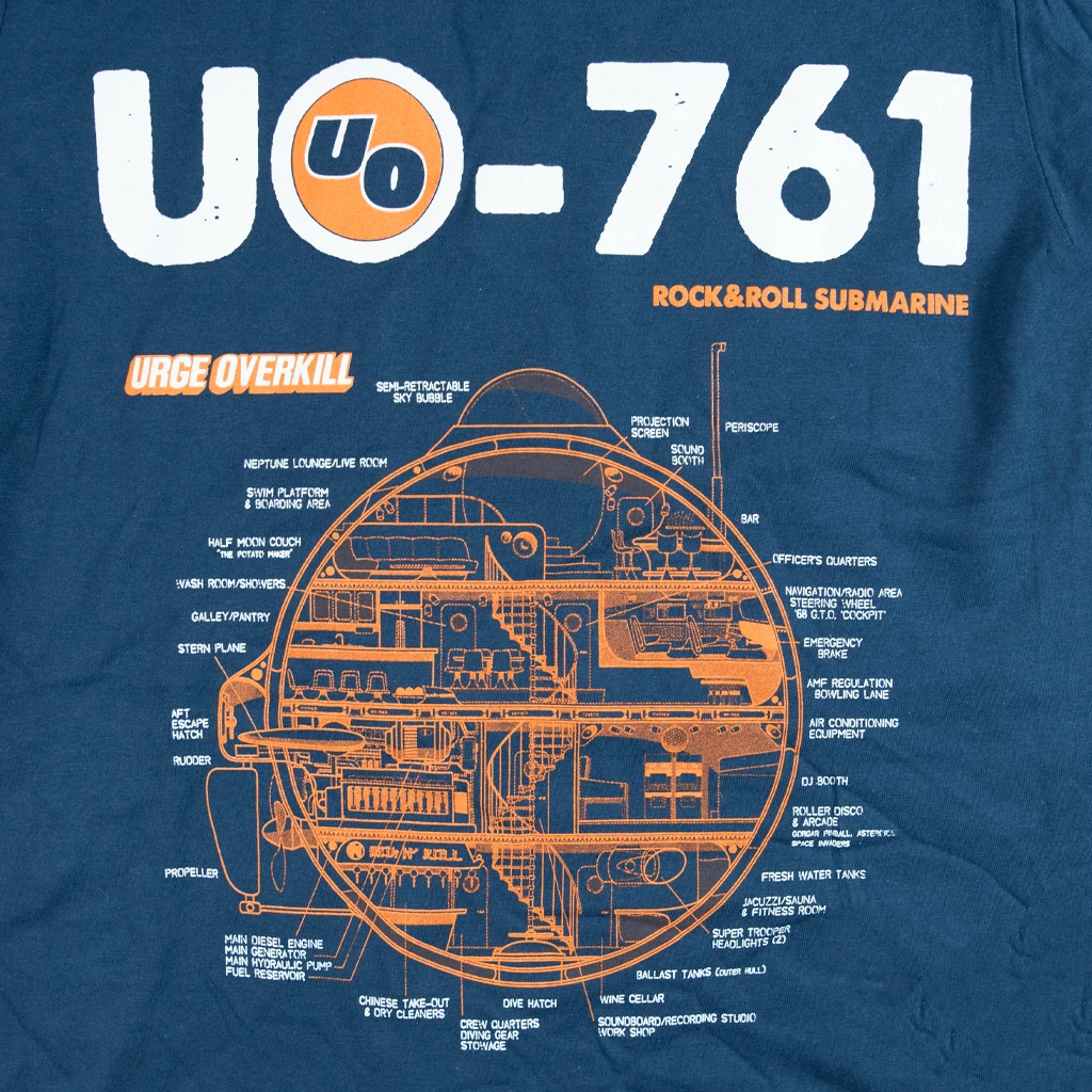 The Urge Overkill Store Rock & Roll Submarine Navy T-Shirt New Merch 2 The Urge Overkill Store Rock & Roll Submarine Navy T-Shirt New Merch