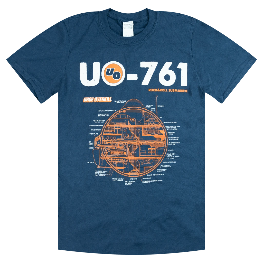 The Urge Overkill Store Rock & Roll Submarine Navy T-Shirt New Merch 4 The Urge Overkill Store Rock & Roll Submarine Navy T-Shirt New Merch
