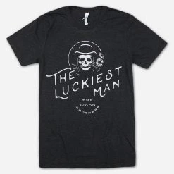 The Wood Brothers Luckiest Man Black Tri-Blend New Merch