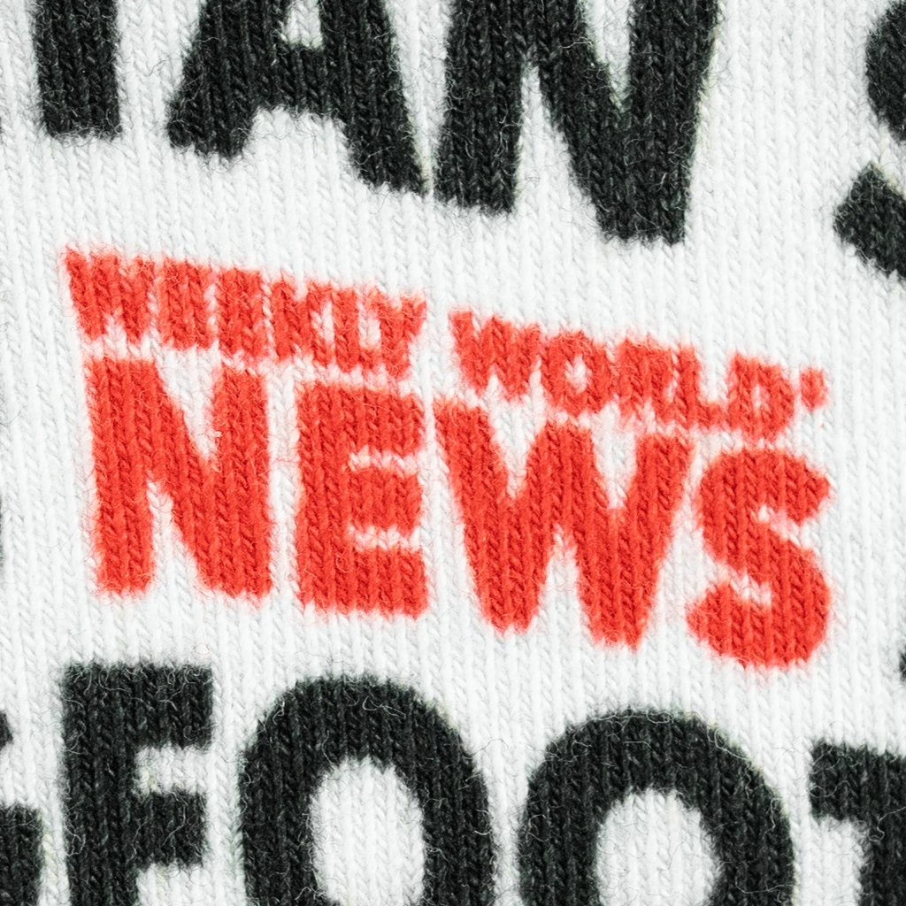 Weekly World News New Merch Bat Boy Headline Socks 2 Weekly World News New Merch Bat Boy Headline Socks