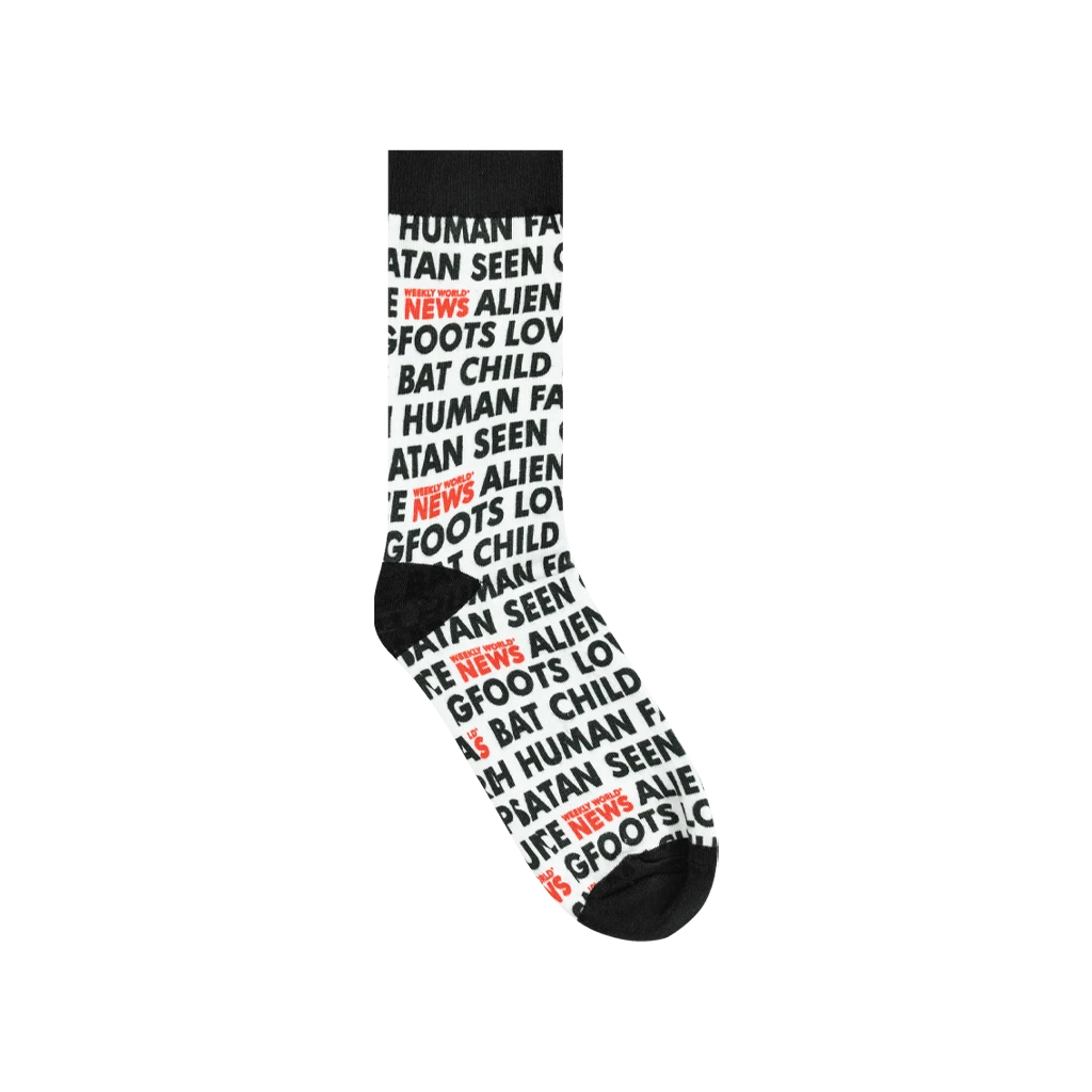 Weekly World News New Merch Bat Boy Headline Socks 3 Weekly World News New Merch Bat Boy Headline Socks