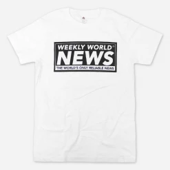 Weekly World News New Merch WWN Logo White T-Shirt