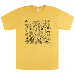 A Great Big Pile Of Leaves Doodle 2 Yellow T-Shirt
