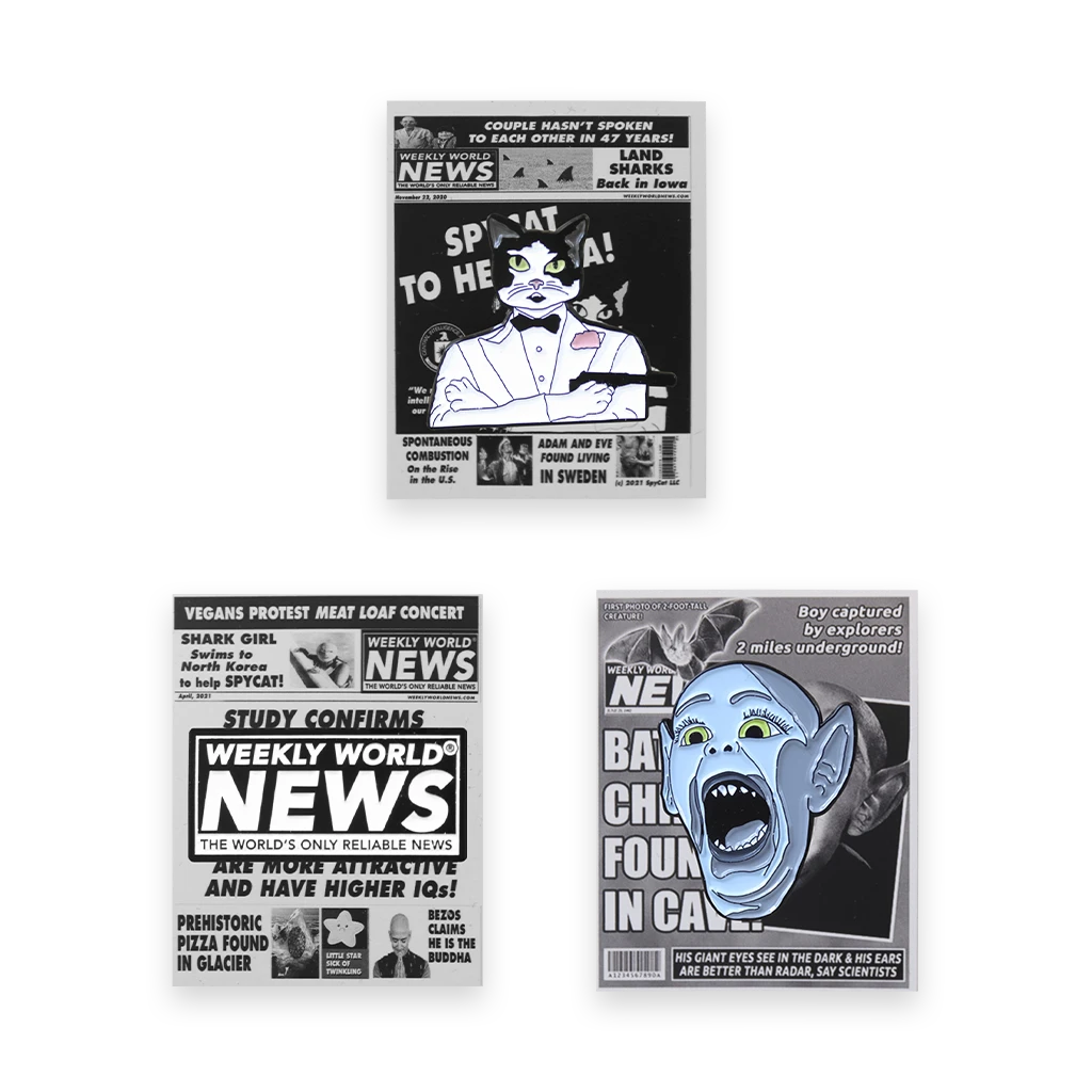 Weekly World News 3-Pack Enamel Pins 1 Weekly World News 3-Pack Enamel Pins