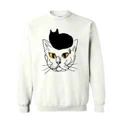 Rodrigo Amarante Cat On Cat Eyes White Sweatshirt New Merch