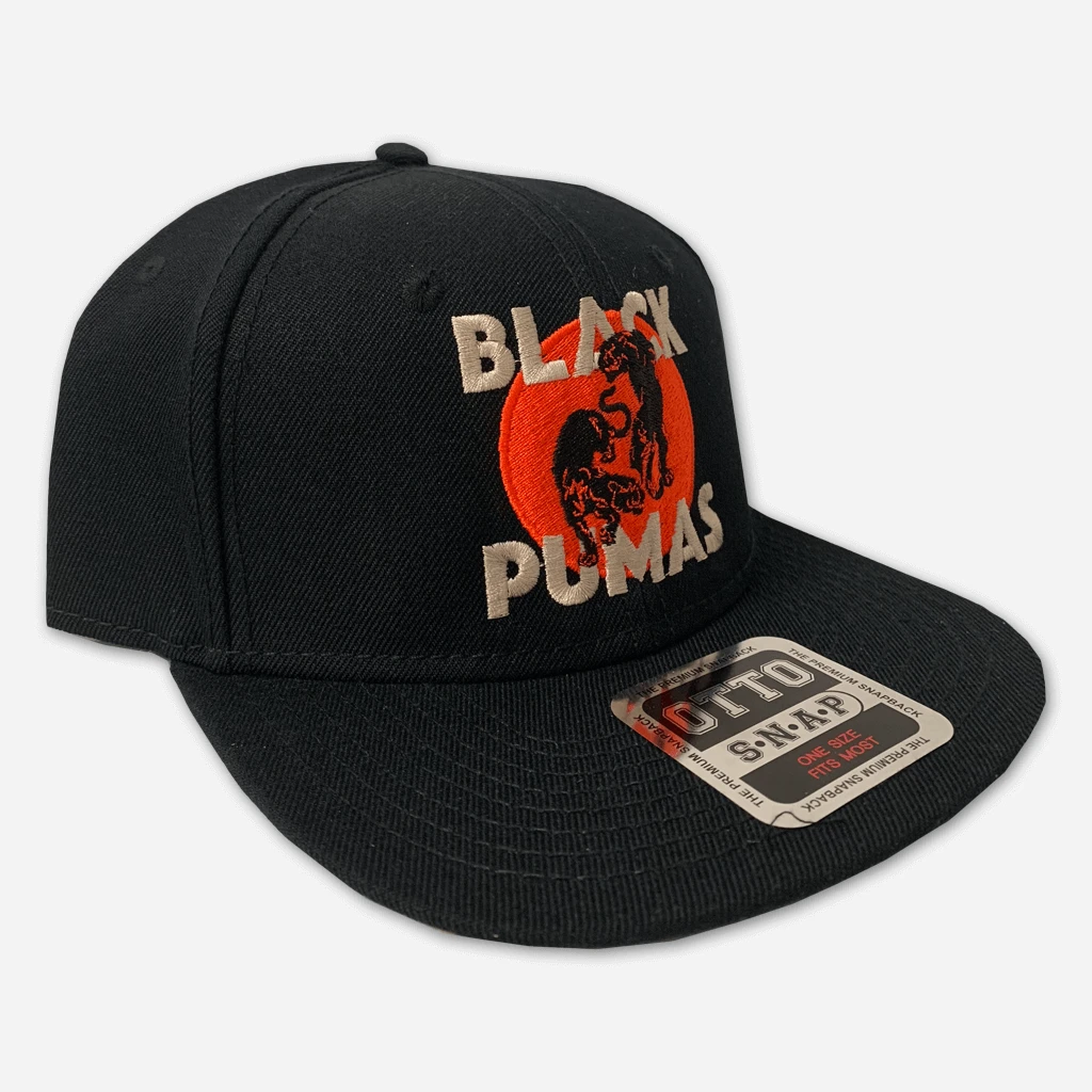 Black Pumas Double Puma Black Flatbill Snapback Hat 1 Black Pumas Double Puma Black Flatbill Snapback Hat