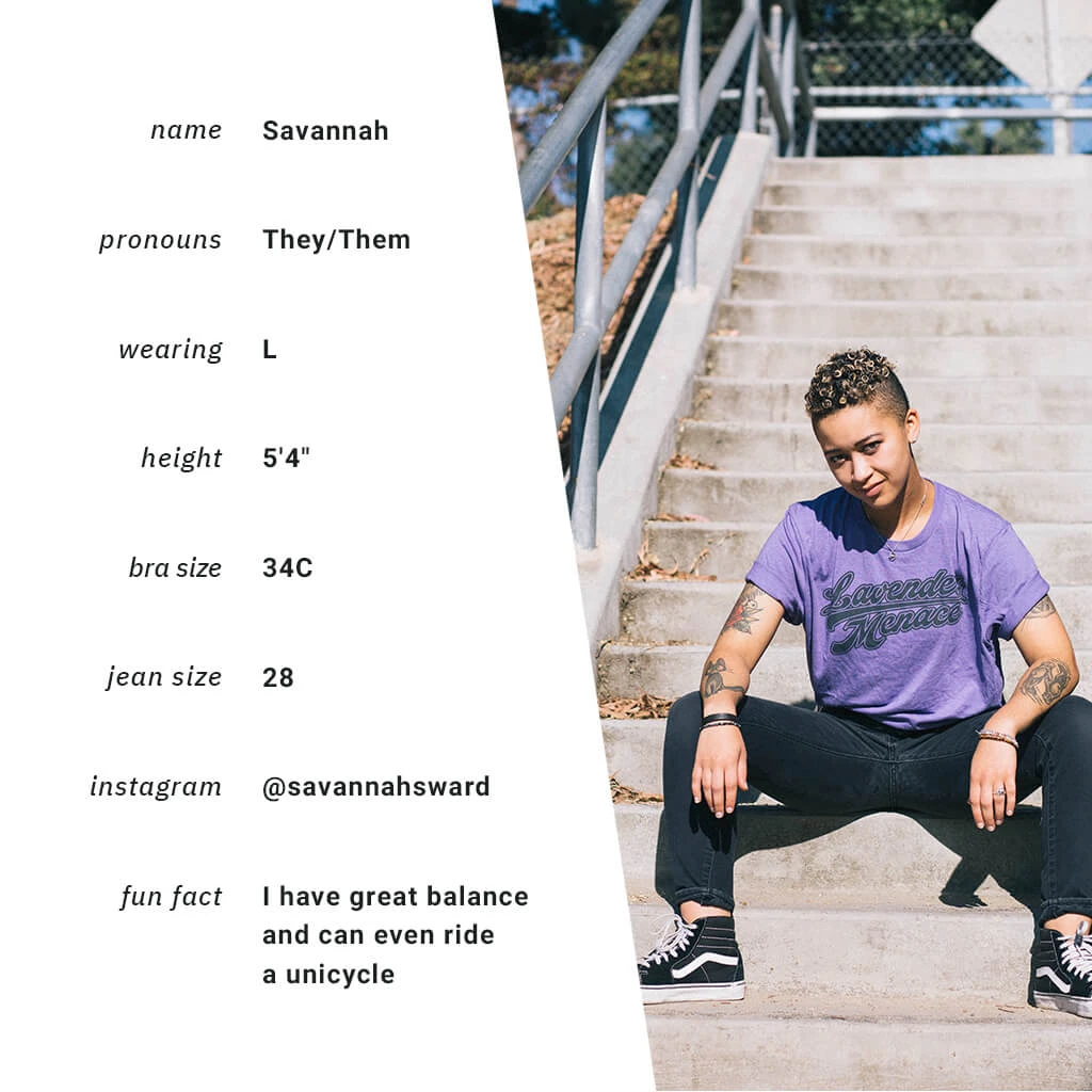 Autostraddle New Merch Lavender Menace Unisex Tee 4 Autostraddle New Merch Lavender Menace Unisex Tee