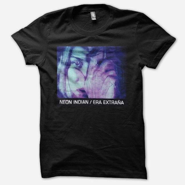 Neon Indian New Merch Girl Face Black T-Shirt 1 Neon Indian New Merch Girl Face Black T-Shirt