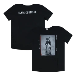 Elvis Costello New Merch Stand Up Bass Portrait Black T-Shirt