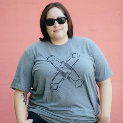 Autostraddle Basic Scissoring Grey Tri-Blend
