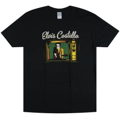 Elvis Costello New Merch Vintage TV Black T-Shirt