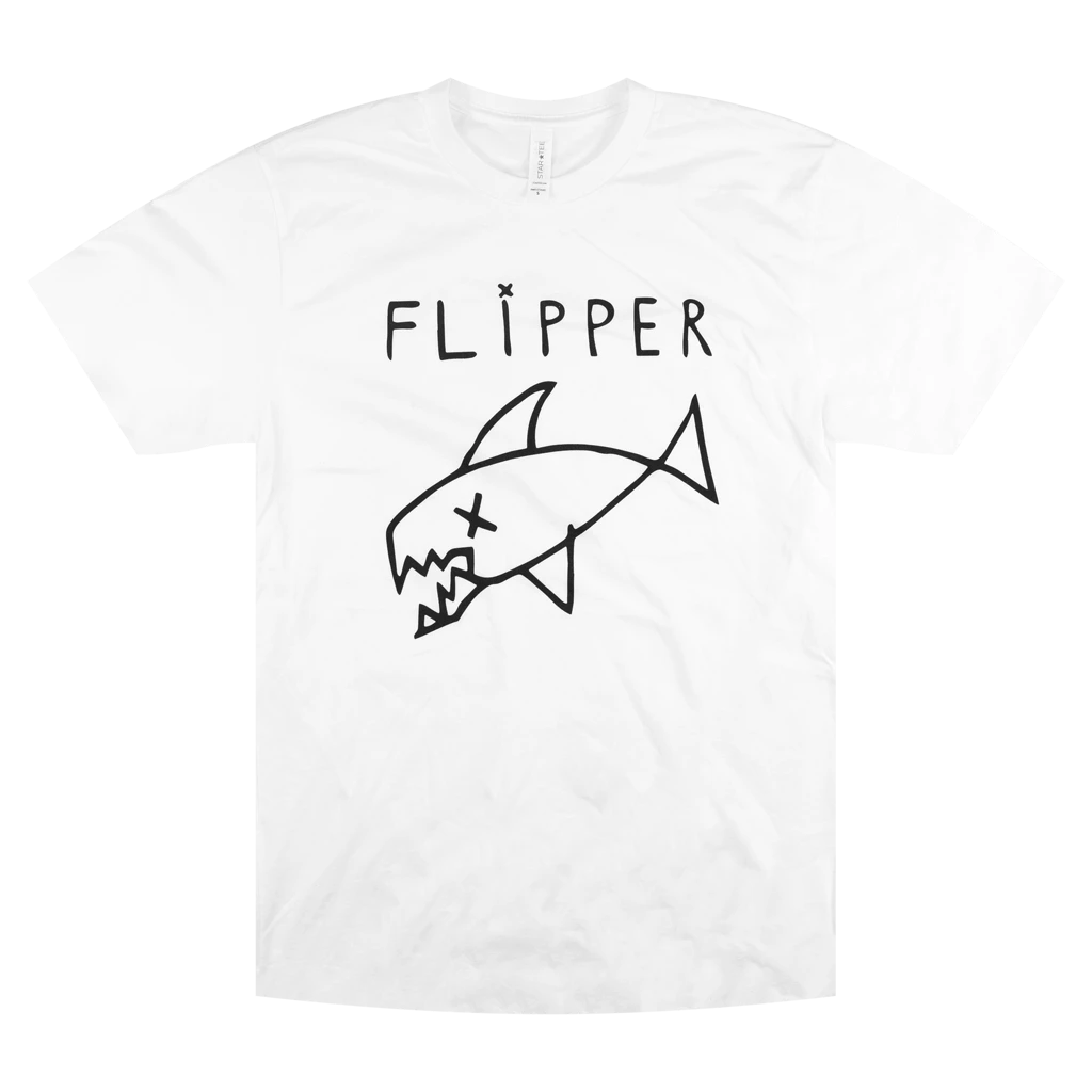 Flipper New Merch Classic Long Fish White T-Shirt 1 Flipper New Merch Classic Long Fish White T-Shirt